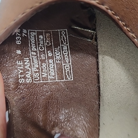 Teva Salani Thong Ankle Strap Leather Sandals Camel 7 - Picture 8 of 8